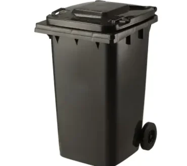 Wheelie Bin with paddle 120 LTR  Black, Red, Green (Plastic)